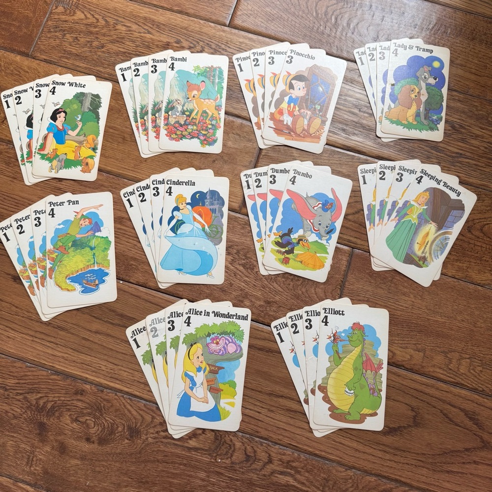 Vintage 1981 Walt Disney RUMMY card game - AS IS - Near complete @ 40 cards